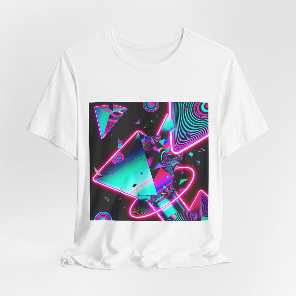 Retro Neon Vaporwave T-Shirt – 80s Synthwave Geometric Tee