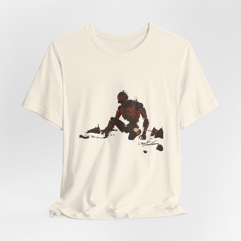 Survivor Figure Graphic Tee — Desert Wanderer Illustration T-Shirt