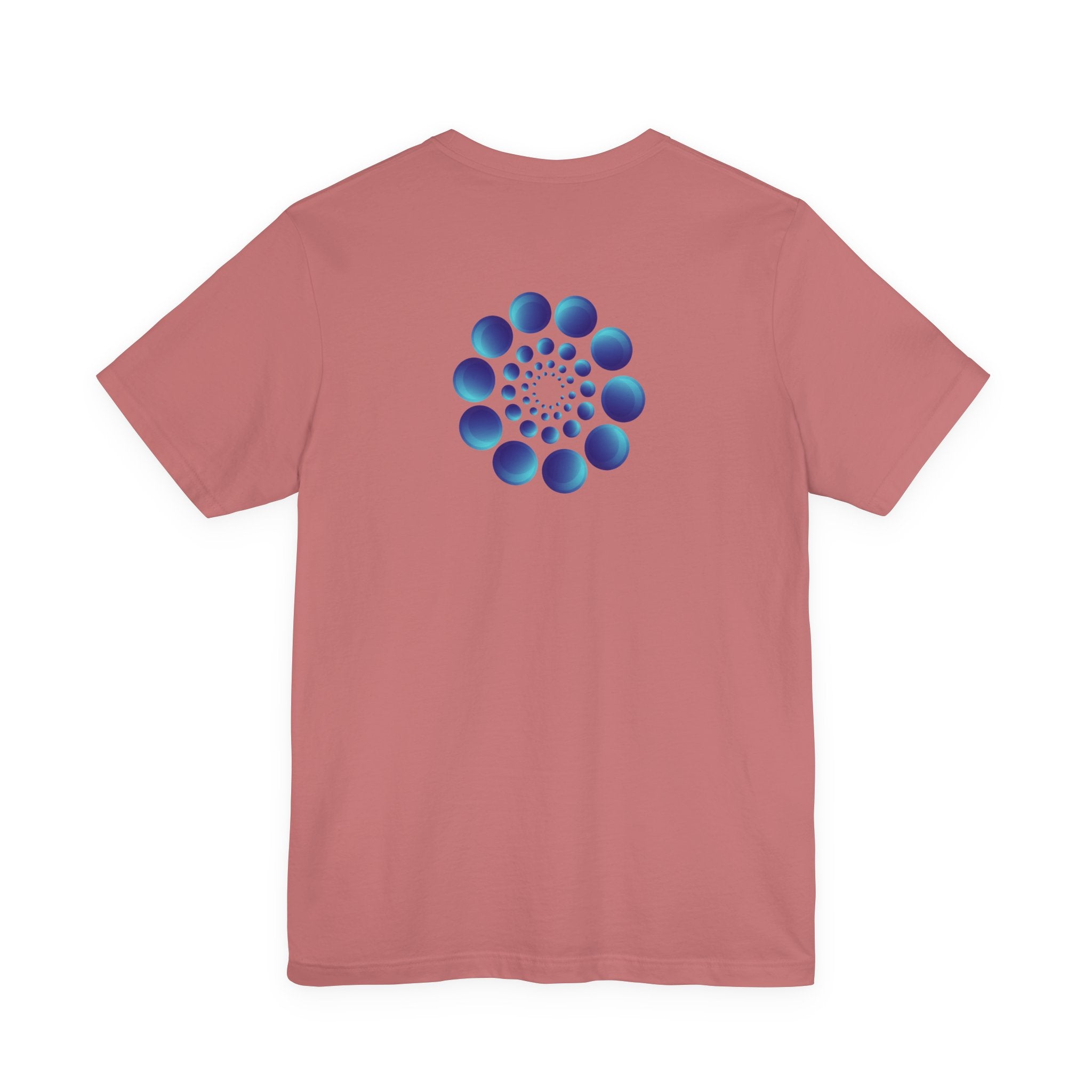 Spiral Blue Dot Tee — Geometric Optical Design T-Shirt