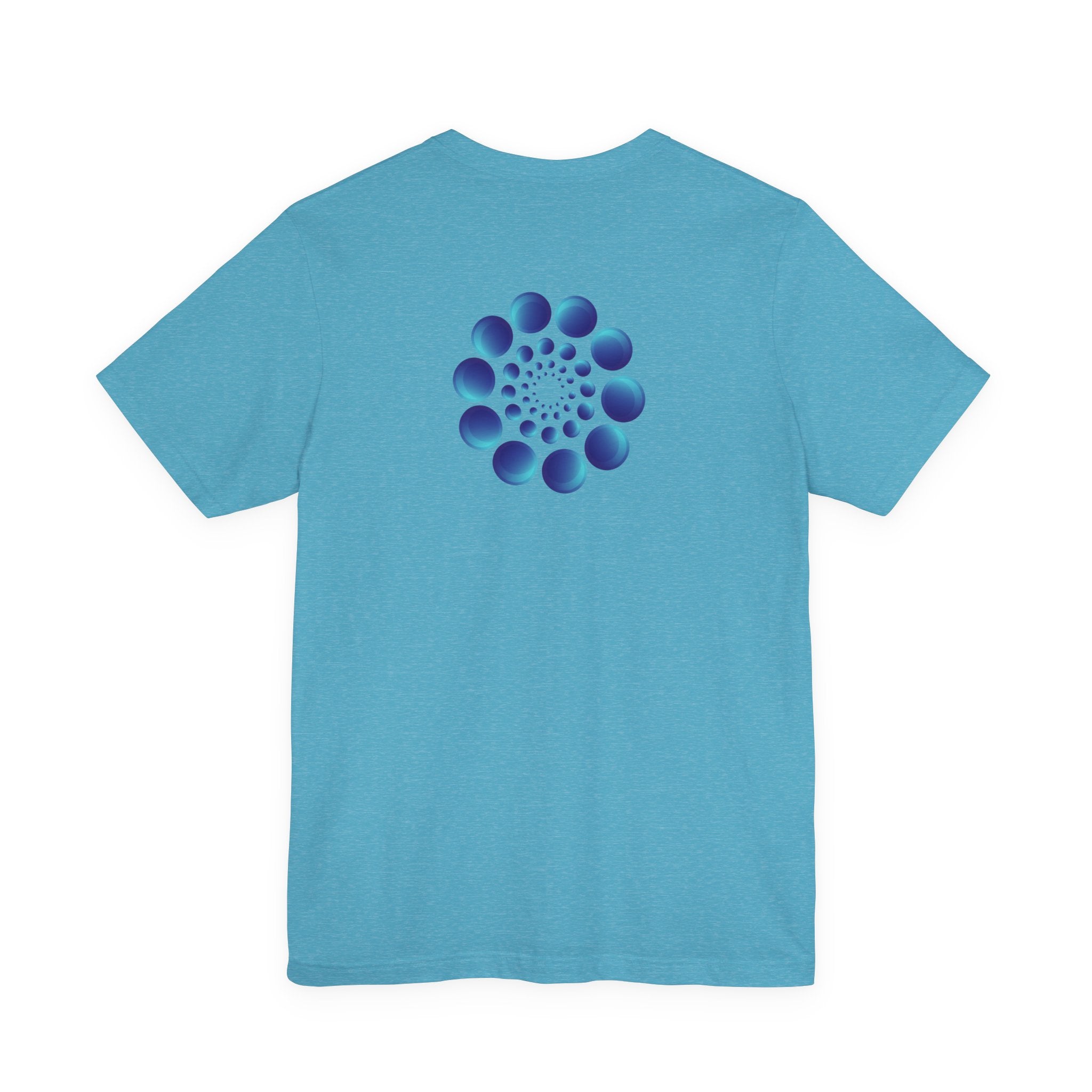 Spiral Blue Dot Tee — Geometric Optical Design T-Shirt