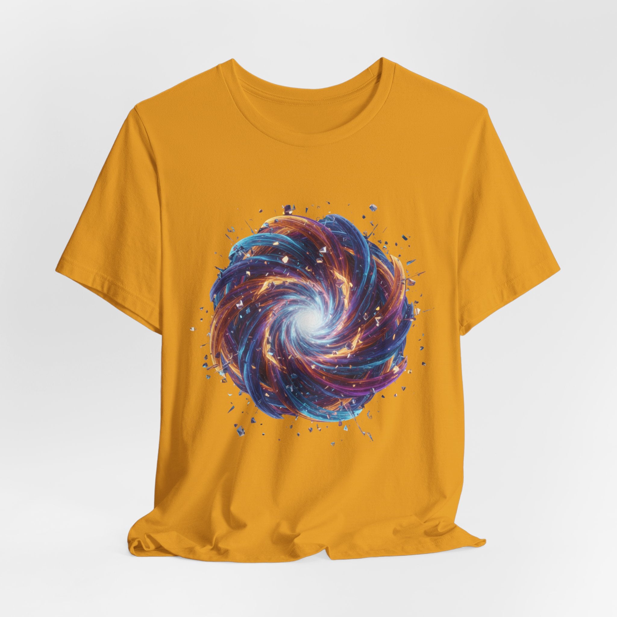 Galaxy Spiral Art Tee — Colorful Cosmic Swirl T-Shirt