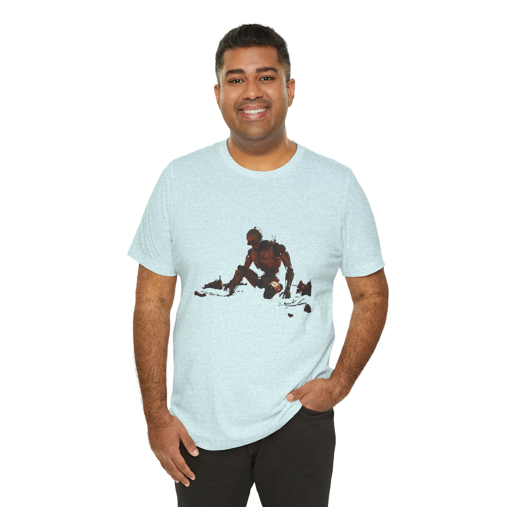 Survivor Figure Graphic Tee — Desert Wanderer Illustration T-Shirt