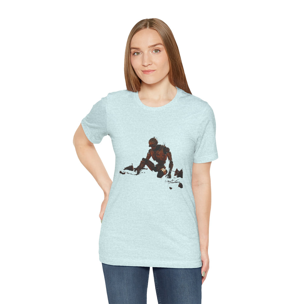 Survivor Figure Graphic Tee — Desert Wanderer Illustration T-Shirt