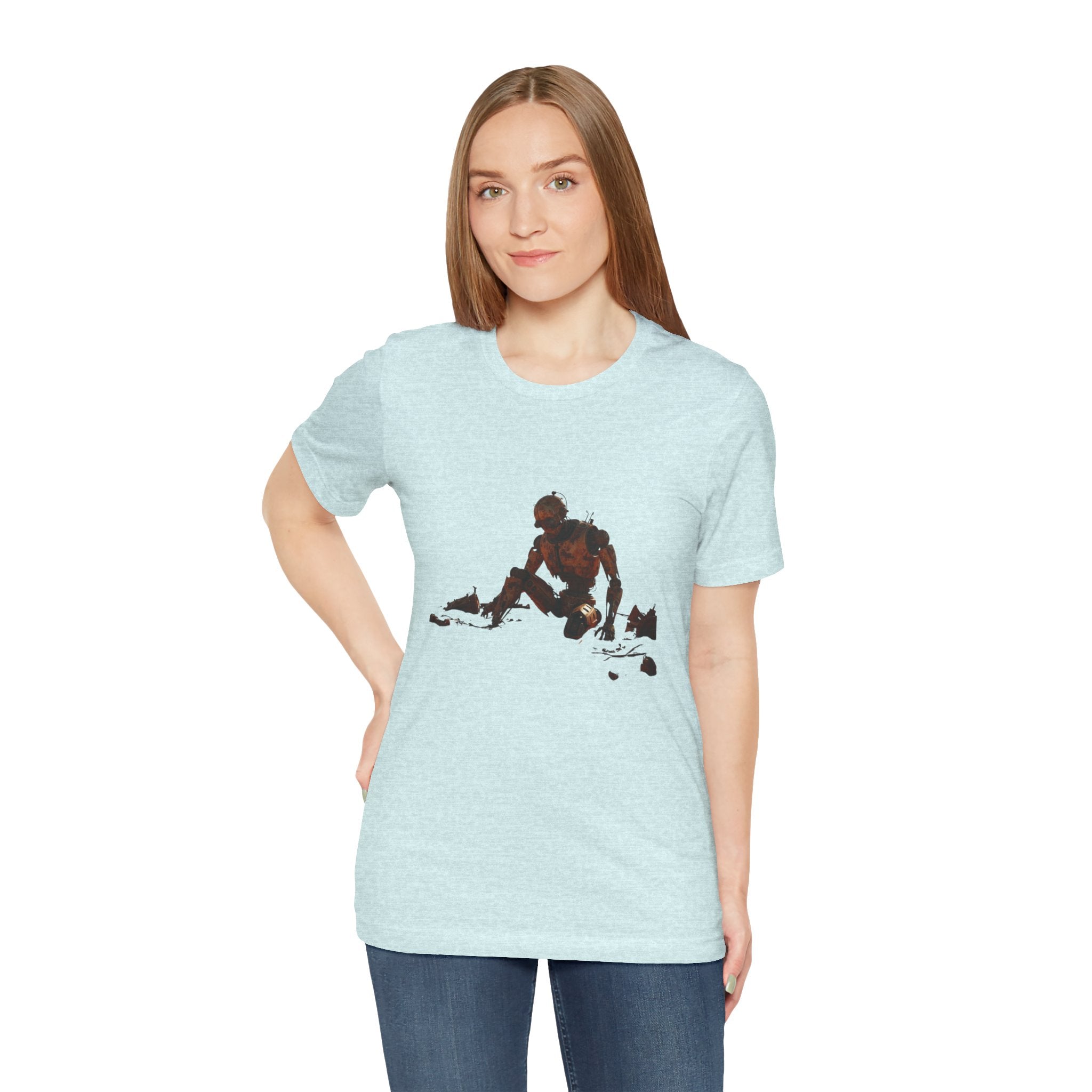 Survivor Figure Graphic Tee — Desert Wanderer Illustration T-Shirt