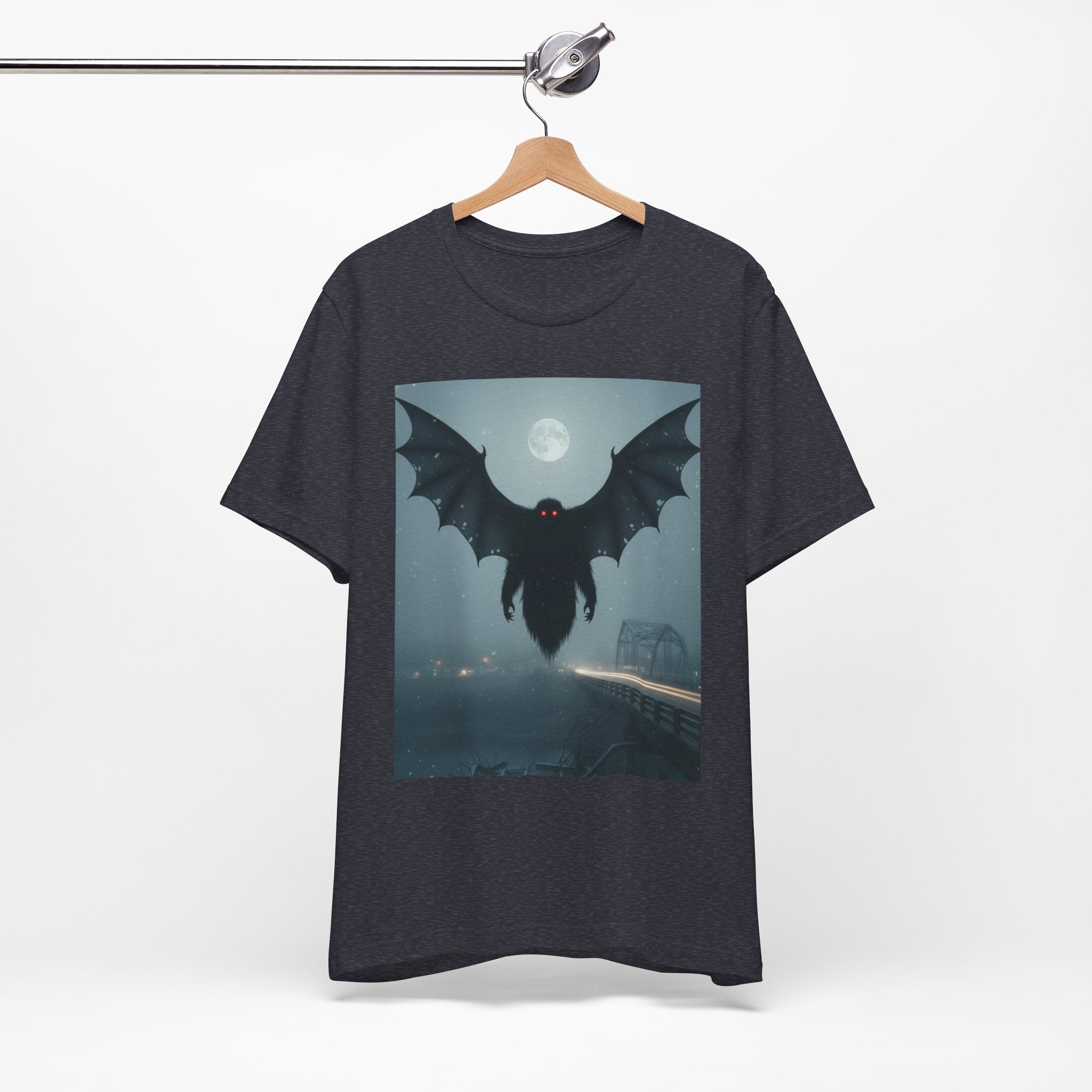 Mothman Moonlight T-Shirt — Cryptid Retro Horror Tee