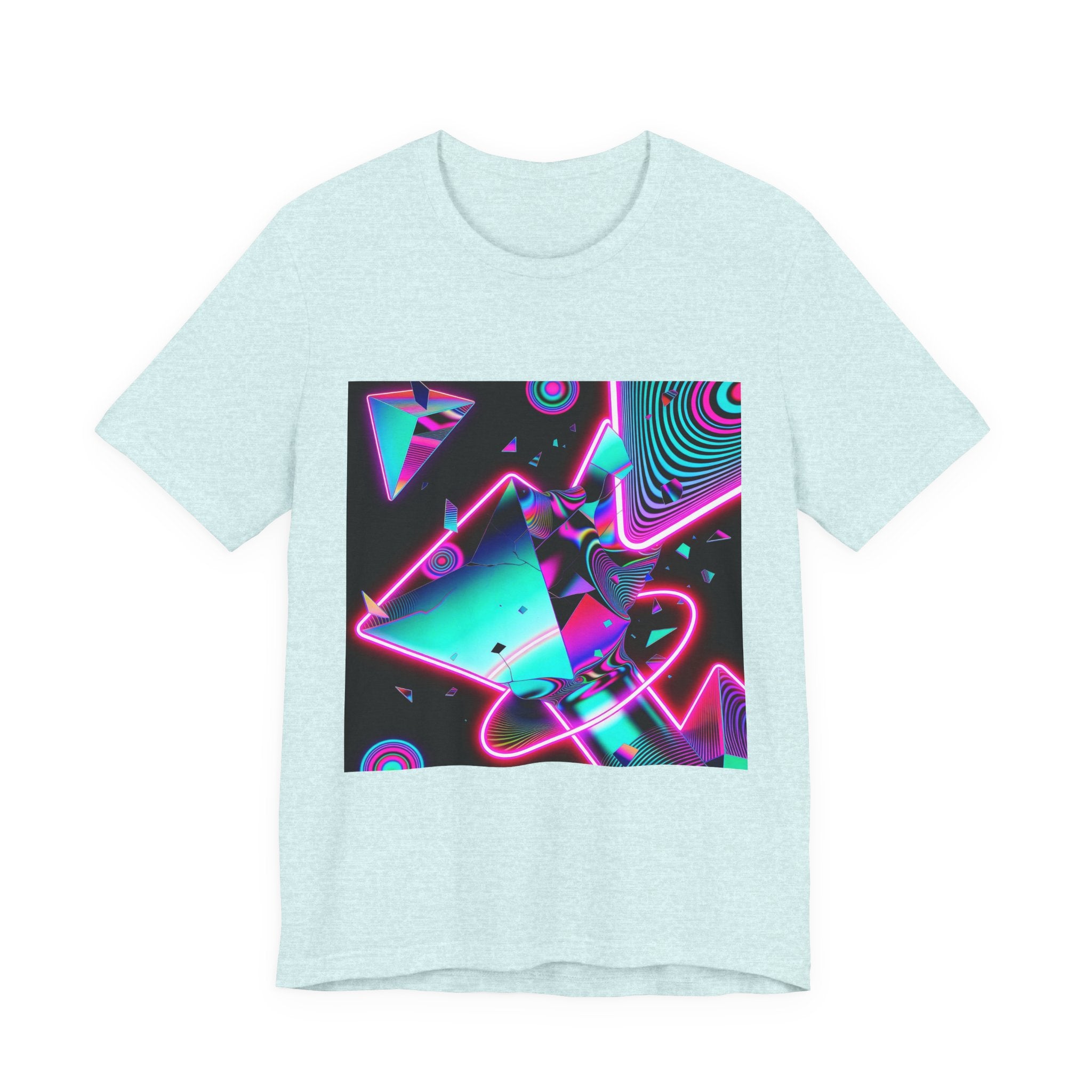 Retro Neon Vaporwave T-Shirt – 80s Synthwave Geometric Tee