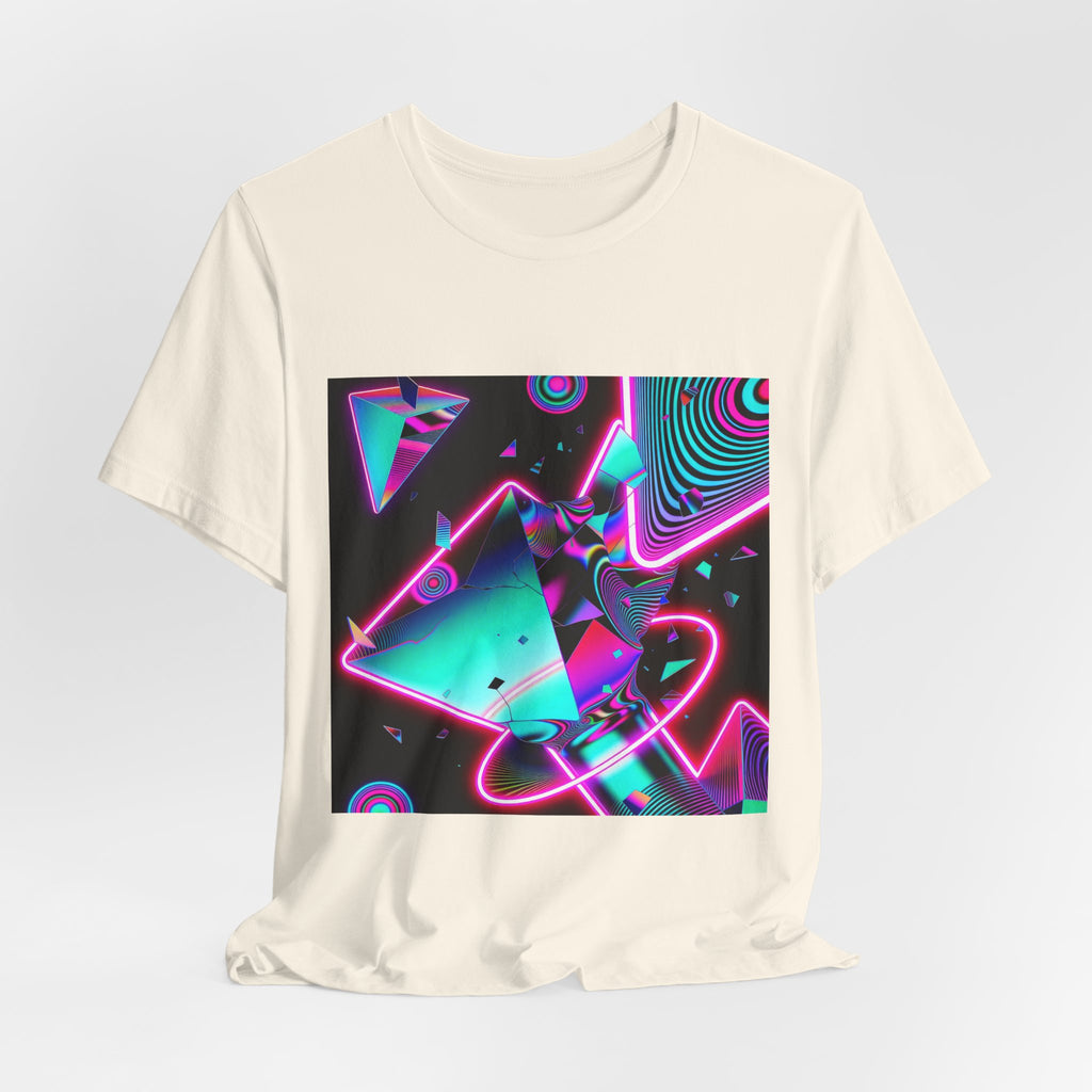 Retro Neon Vaporwave T-Shirt – 80s Synthwave Geometric Tee