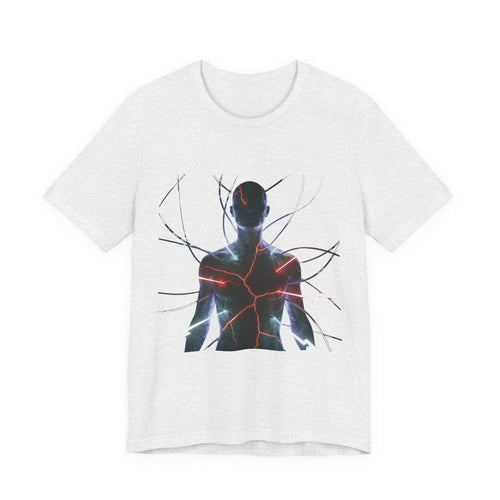Abstract Electric Silhouette Tee — Futuristic Lightning Graphic T-Shirt