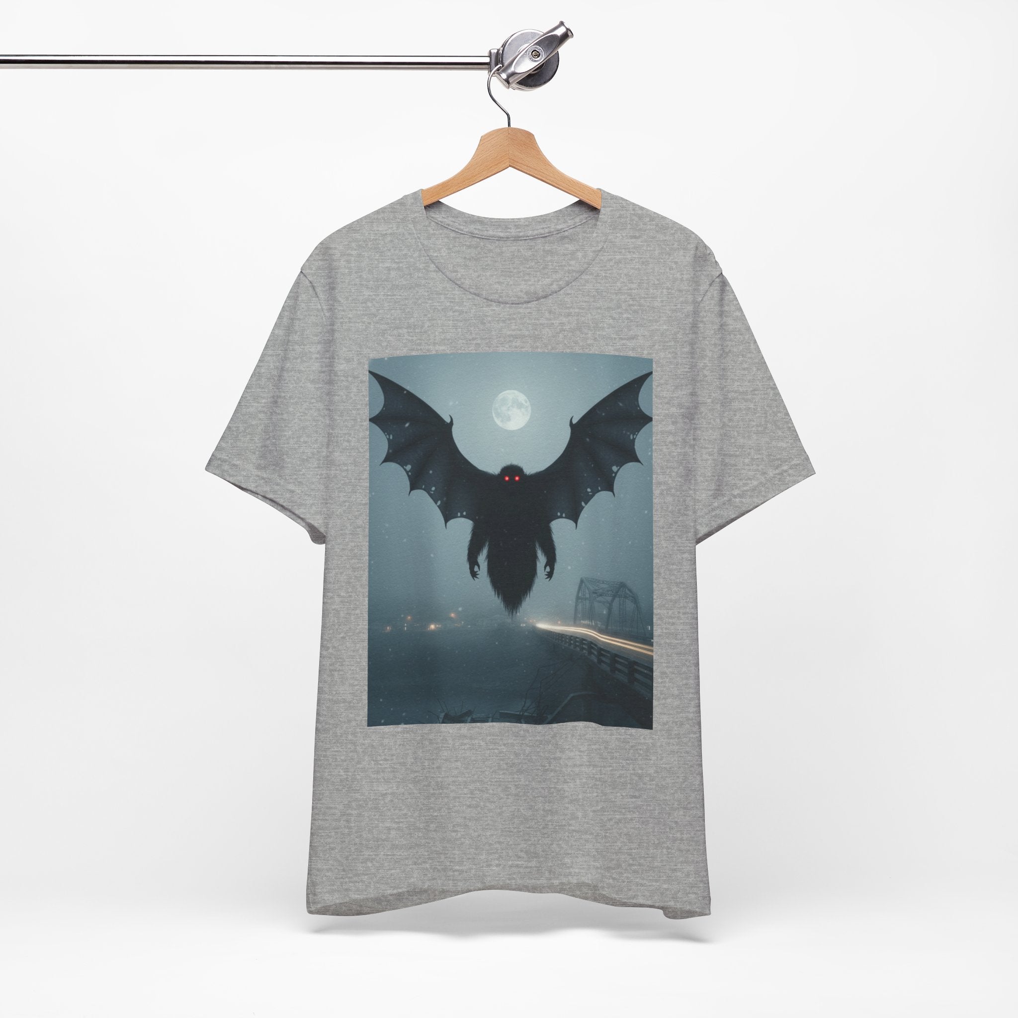 Mothman Moonlight T-Shirt — Cryptid Retro Horror Tee