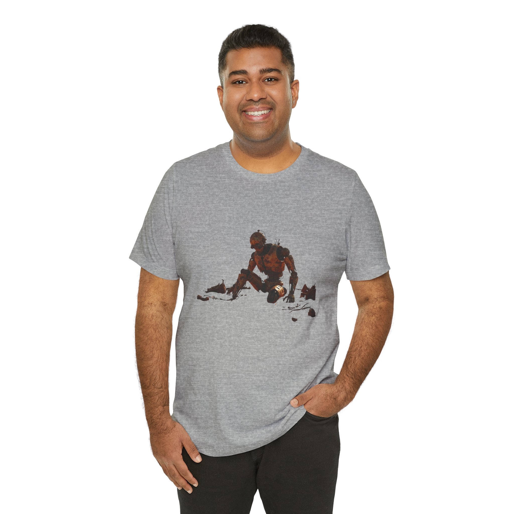 Survivor Figure Graphic Tee — Desert Wanderer Illustration T-Shirt