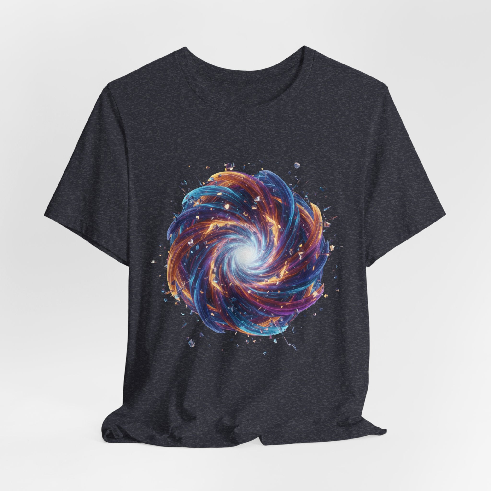 Galaxy Spiral Art Tee — Colorful Cosmic Swirl T-Shirt