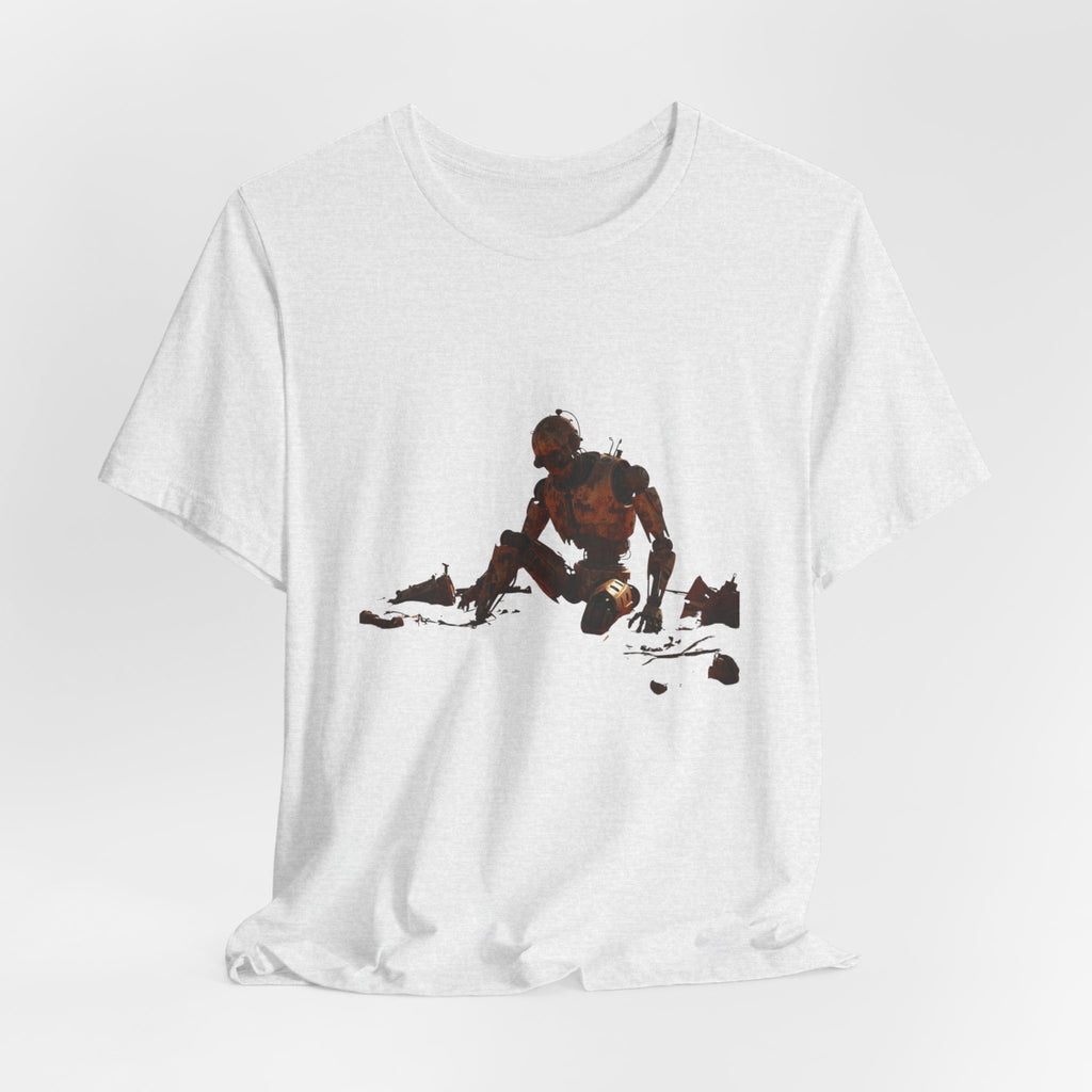 Survivor Figure Graphic Tee — Desert Wanderer Illustration T-Shirt