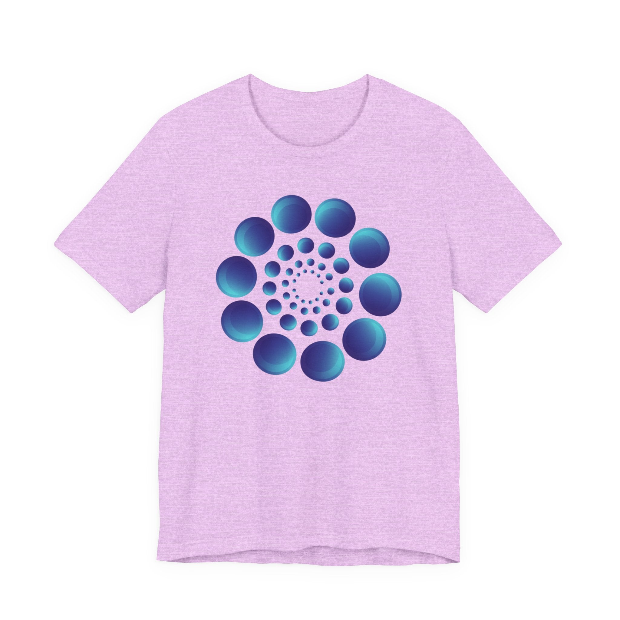 Spiral Blue Dot Tee — Geometric Optical Design T-Shirt
