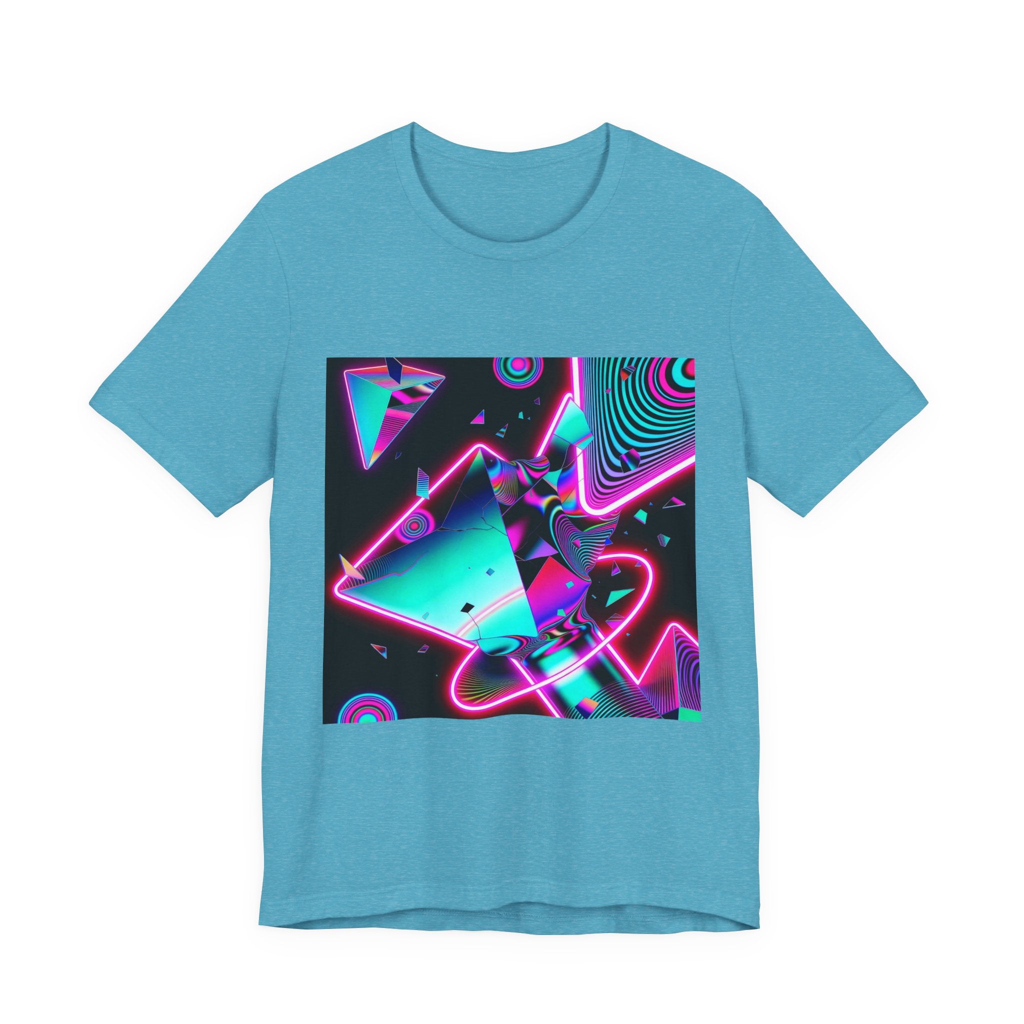 Retro Neon Vaporwave T-Shirt – 80s Synthwave Geometric Tee