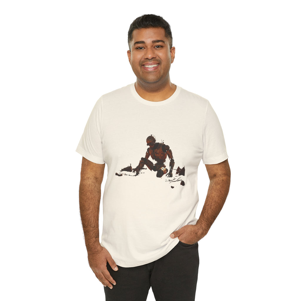 Survivor Figure Graphic Tee — Desert Wanderer Illustration T-Shirt