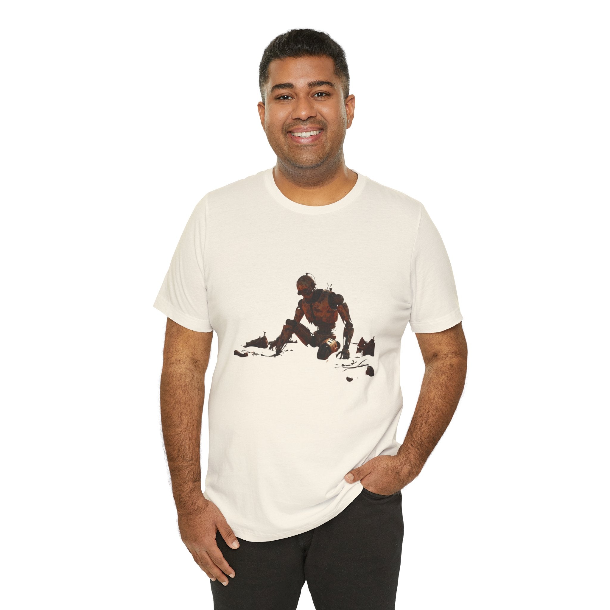 Survivor Figure Graphic Tee — Desert Wanderer Illustration T-Shirt
