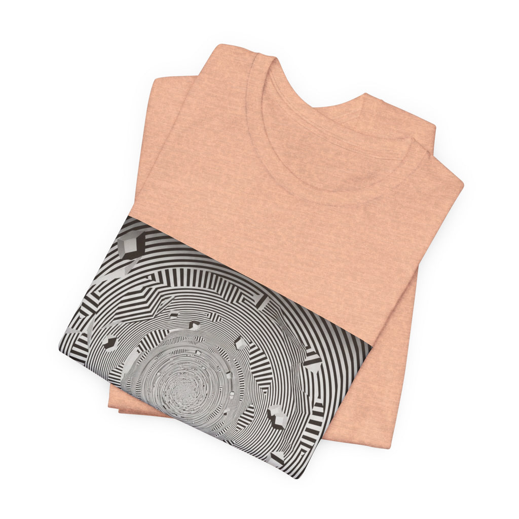 Optical Illusion Band Tee — Silhouette Crowd Spiral Concert Graphic T-Shirt