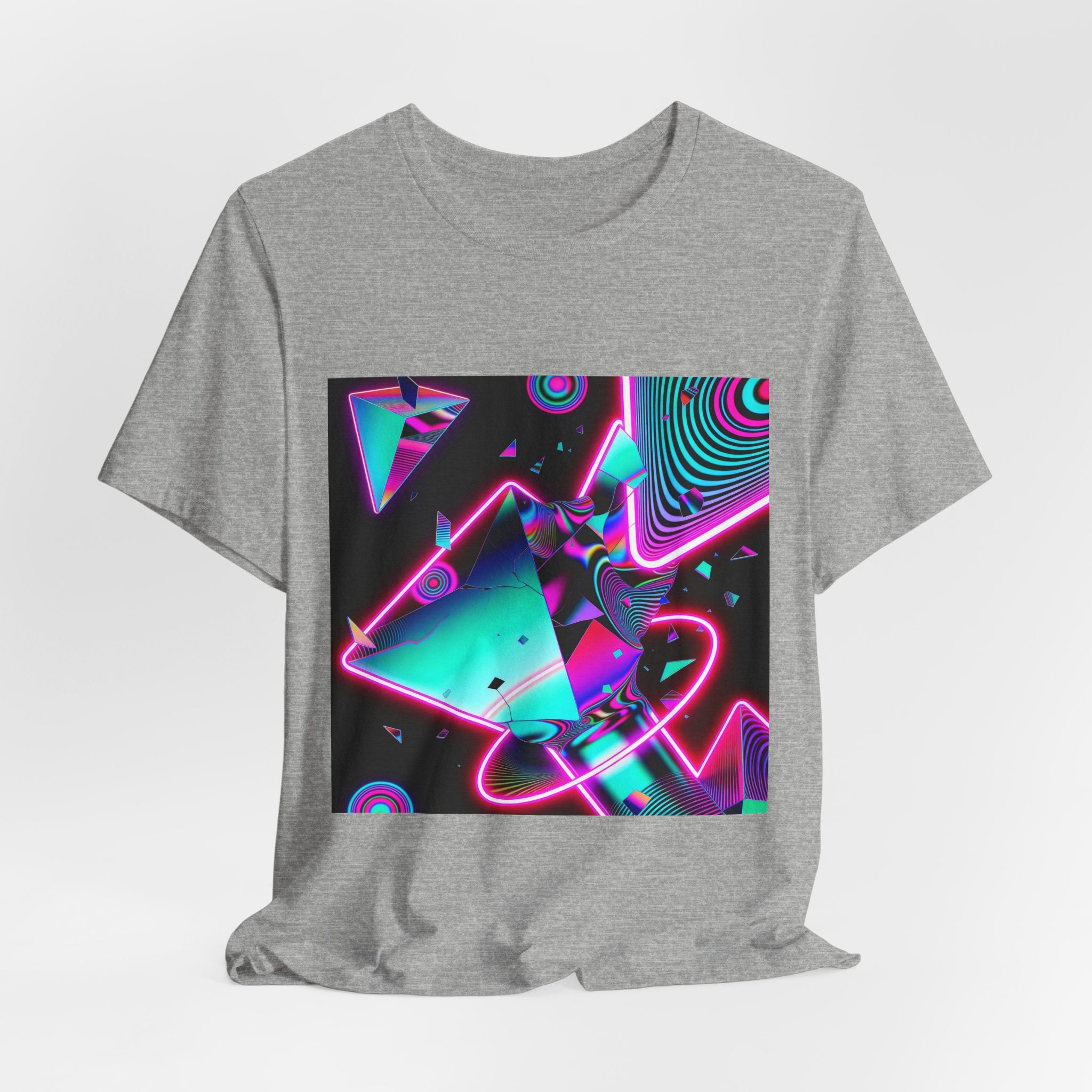 Retro Neon Vaporwave T-Shirt – 80s Synthwave Geometric Tee