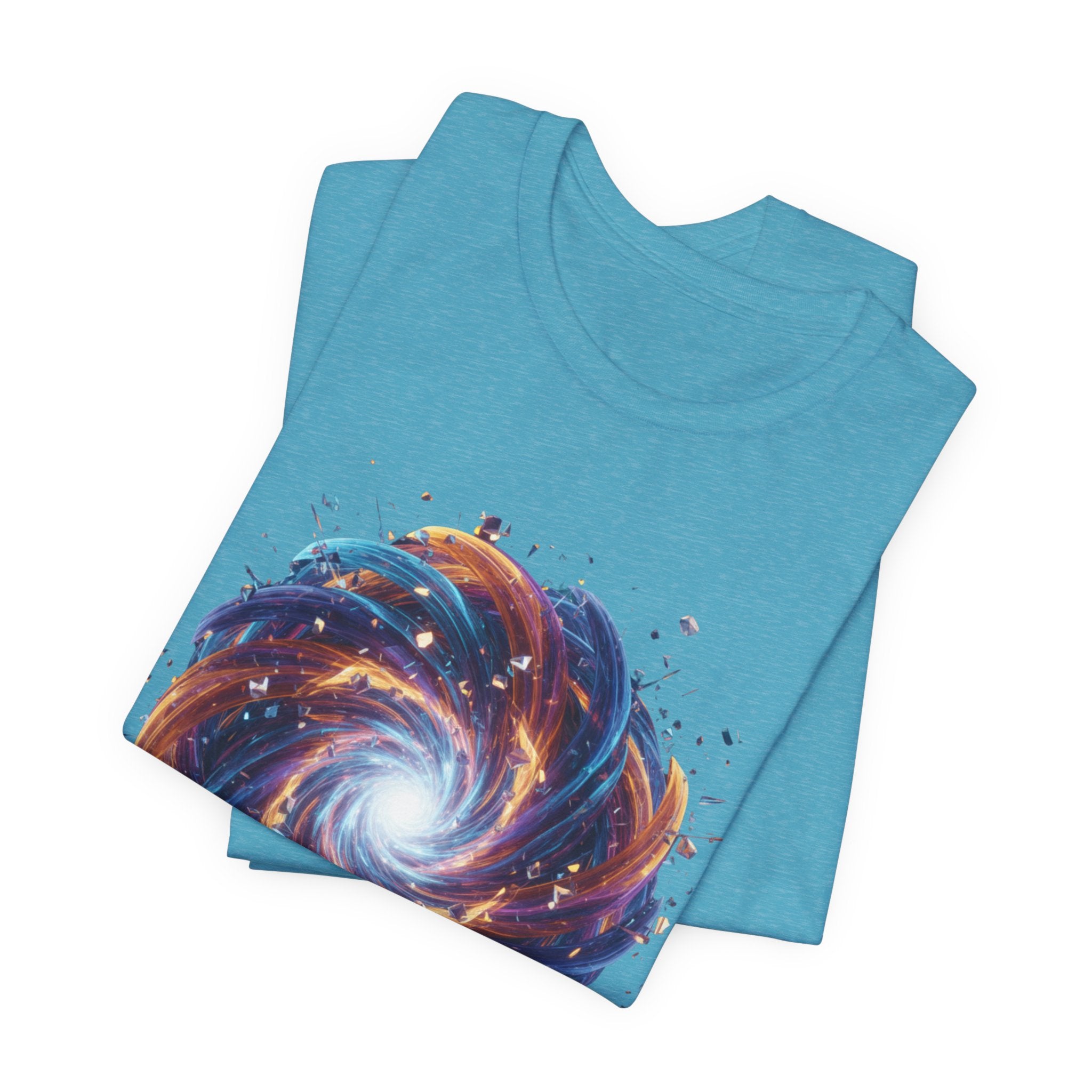 Galaxy Spiral Art Tee — Colorful Cosmic Swirl T-Shirt