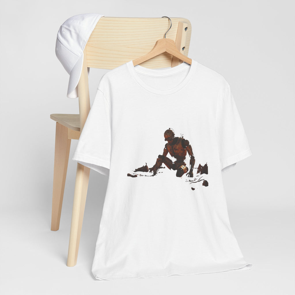 Survivor Figure Graphic Tee — Desert Wanderer Illustration T-Shirt