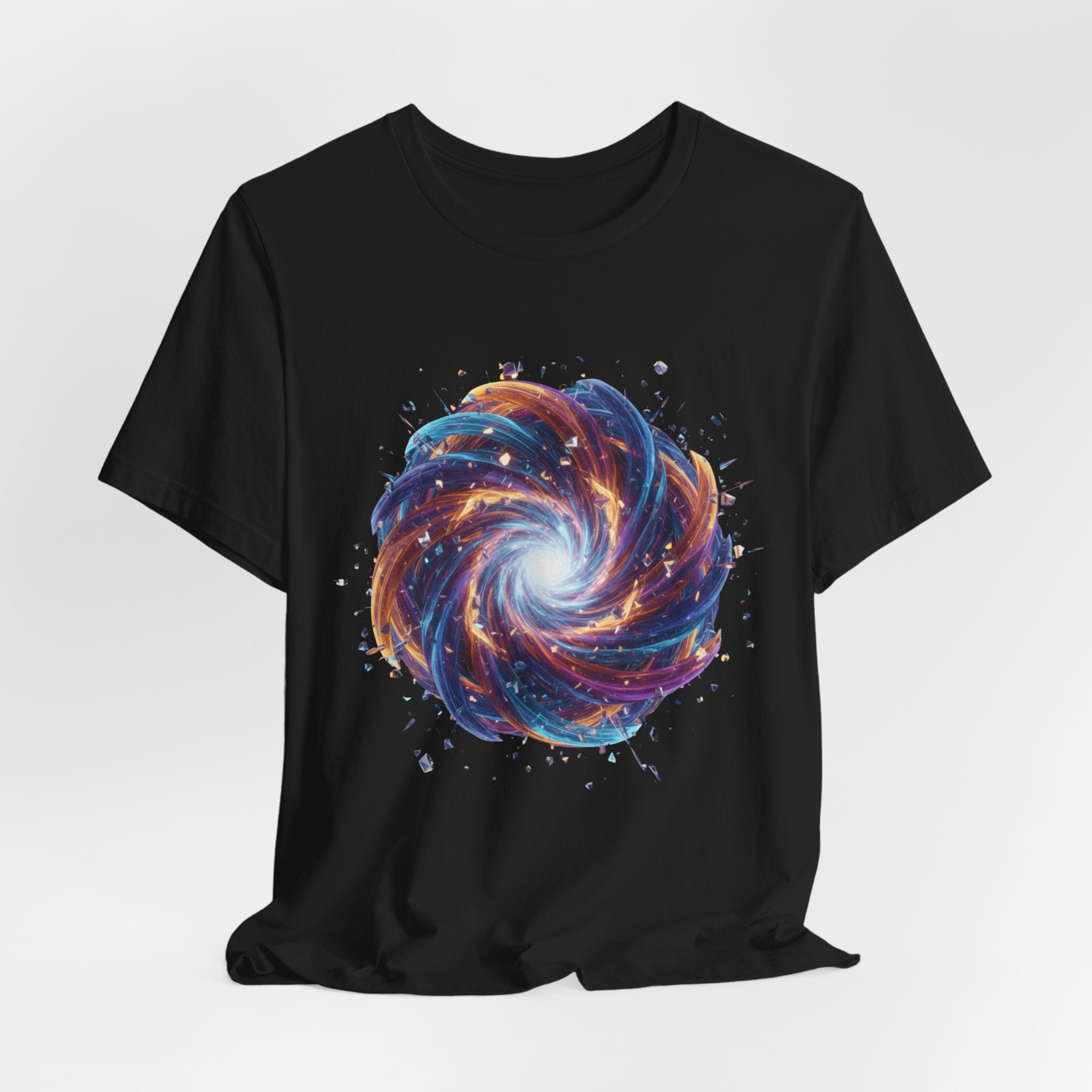 Galaxy Spiral Art Tee — Colorful Cosmic Swirl T-Shirt