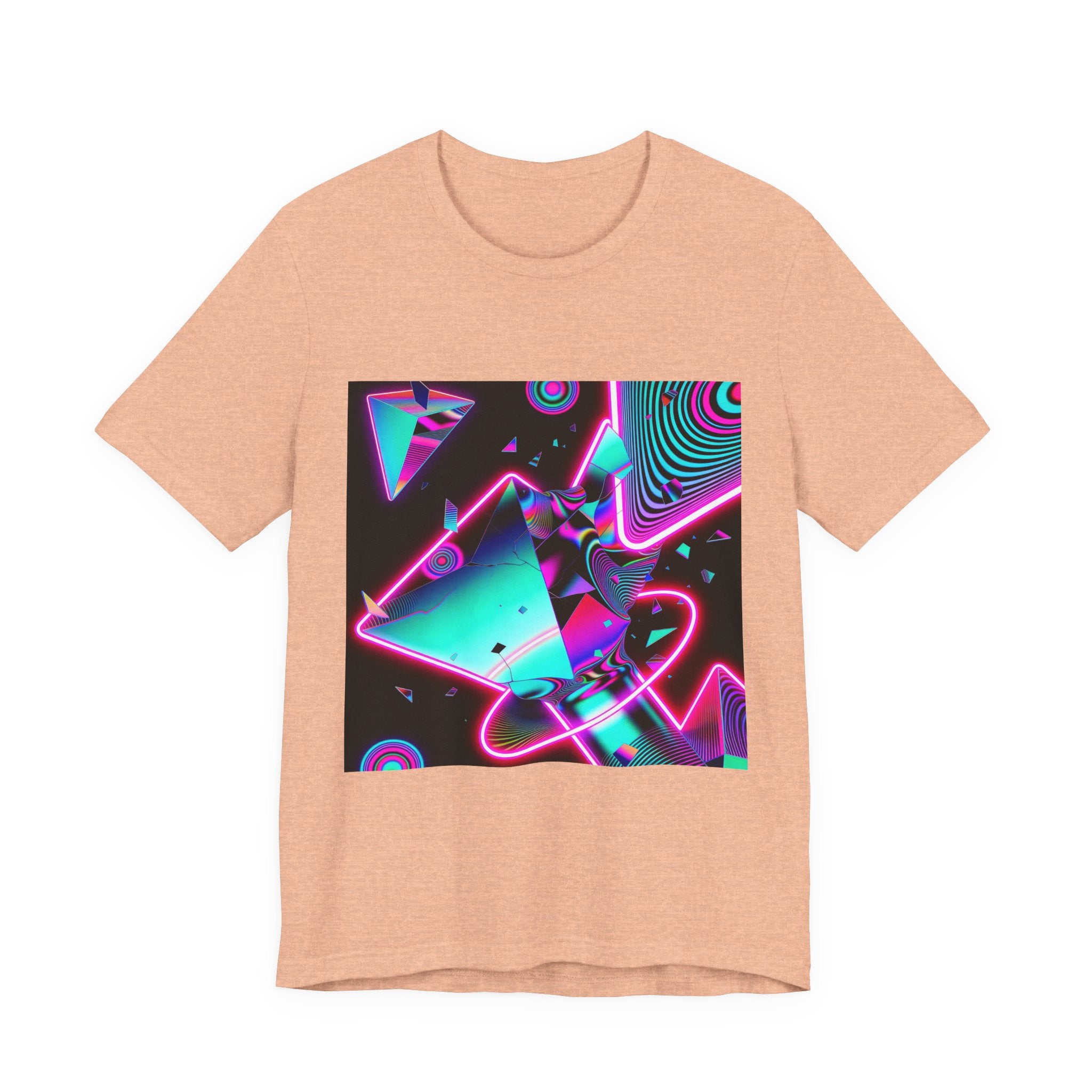 Retro Neon Vaporwave T-Shirt – 80s Synthwave Geometric Tee
