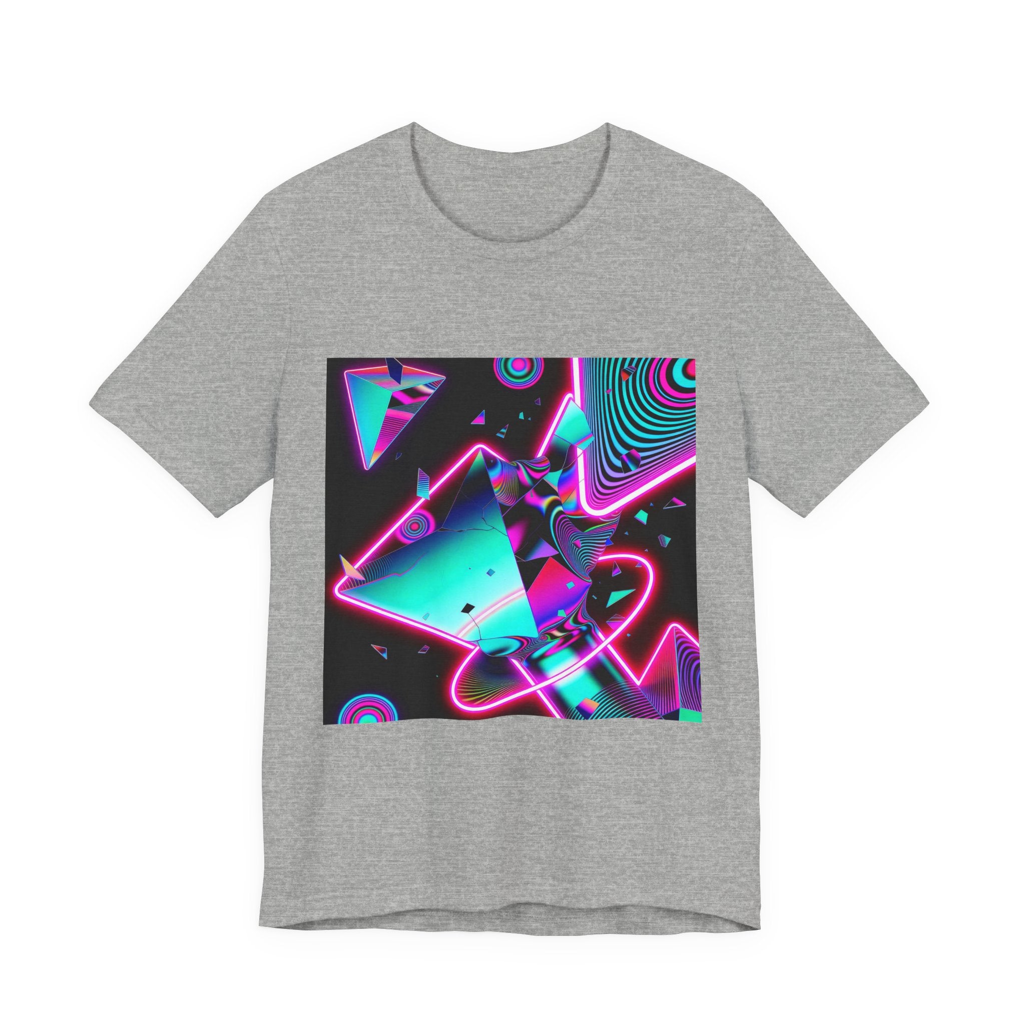 Retro Neon Vaporwave T-Shirt – 80s Synthwave Geometric Tee