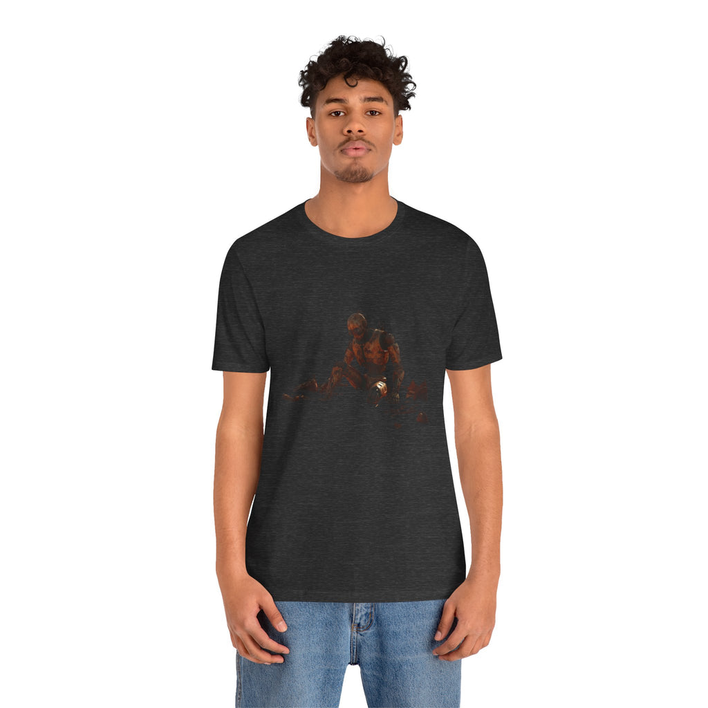 Survivor Figure Graphic Tee — Desert Wanderer Illustration T-Shirt