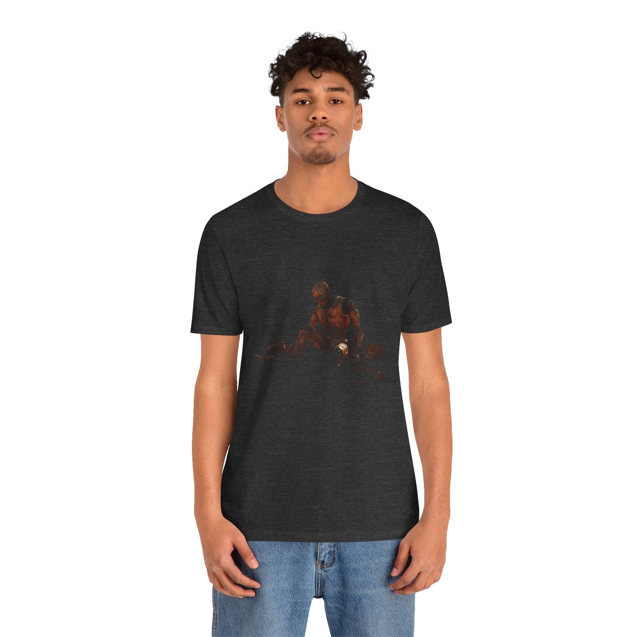Survivor Figure Graphic Tee — Desert Wanderer Illustration T-Shirt