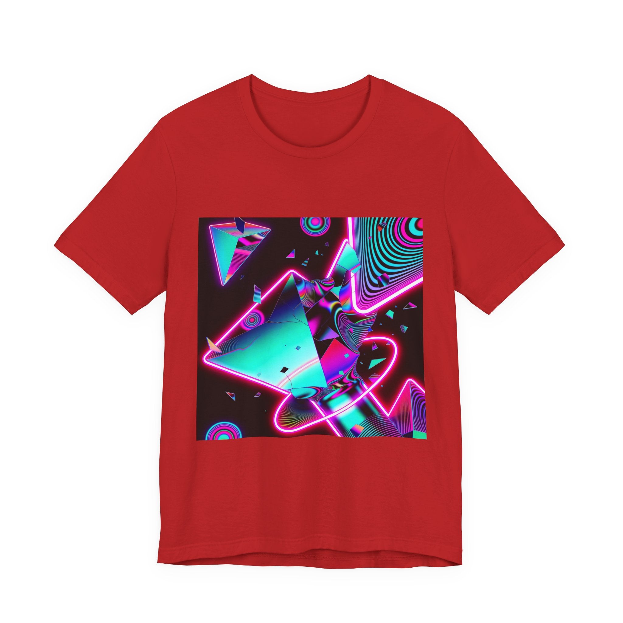 Retro Neon Vaporwave T-Shirt – 80s Synthwave Geometric Tee
