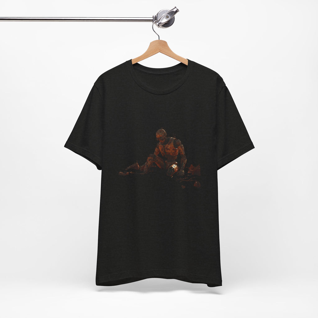 Survivor Figure Graphic Tee — Desert Wanderer Illustration T-Shirt