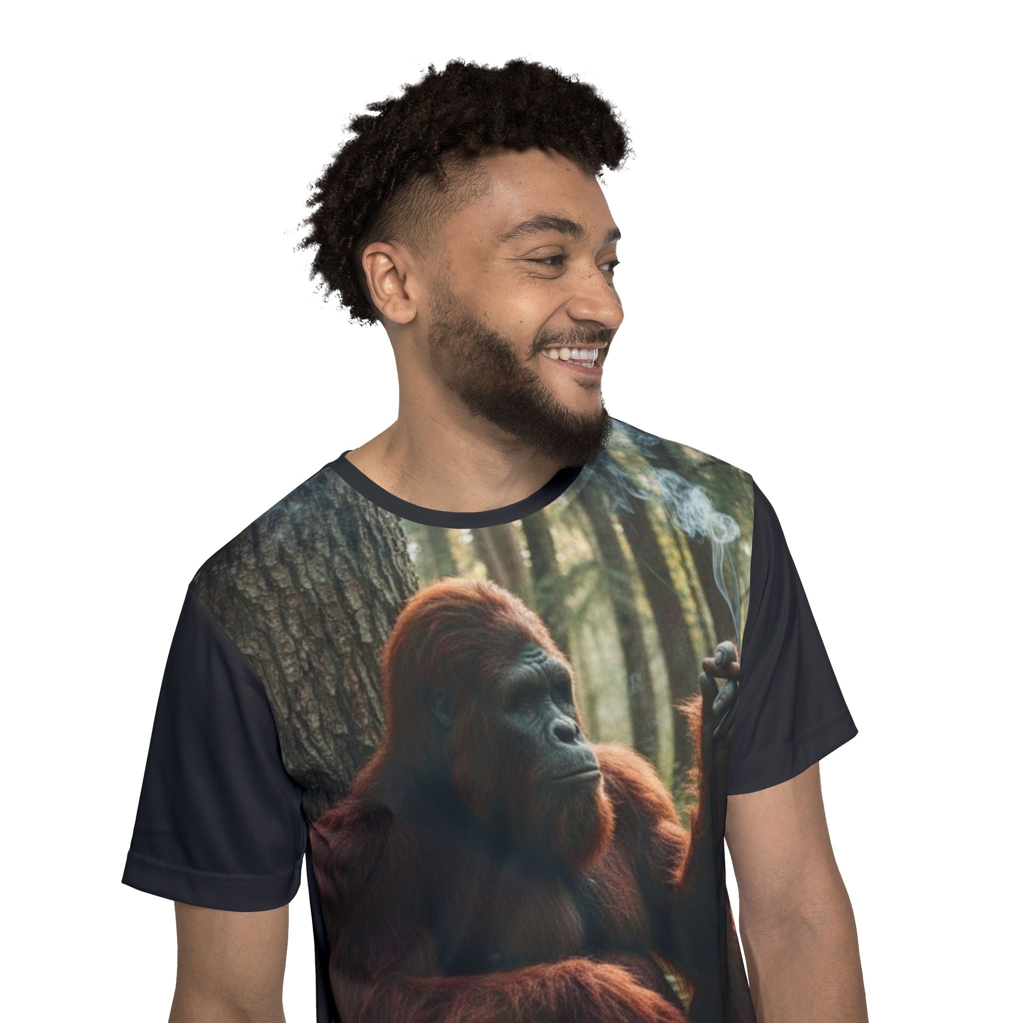 Orangutan Forest Graphic Jersey — Casual Mens All-Over Sports Tee