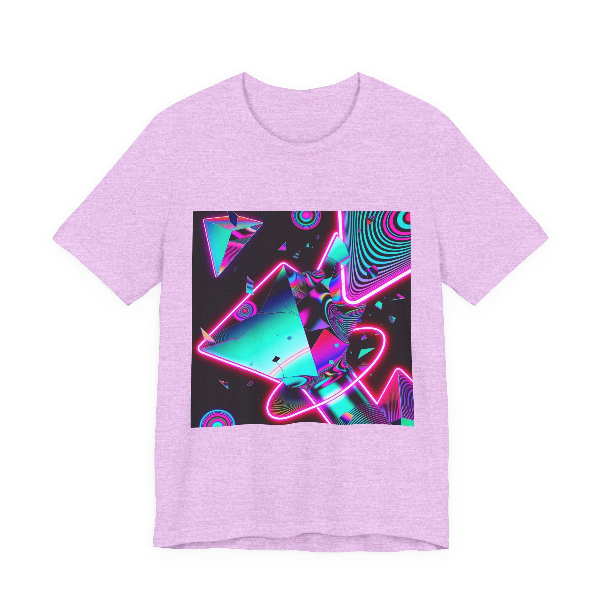 Retro Neon Vaporwave T-Shirt – 80s Synthwave Geometric Tee