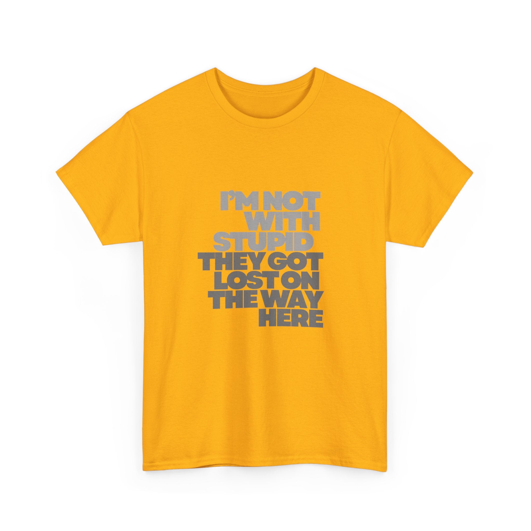 Provocative Graphic Tee — "I'm Not With Stupid They Got Lost On The Way Here"