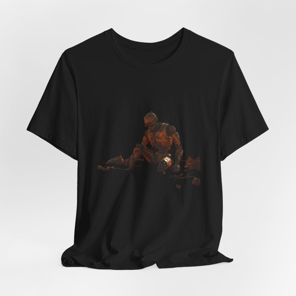 Survivor Figure Graphic Tee — Desert Wanderer Illustration T-Shirt