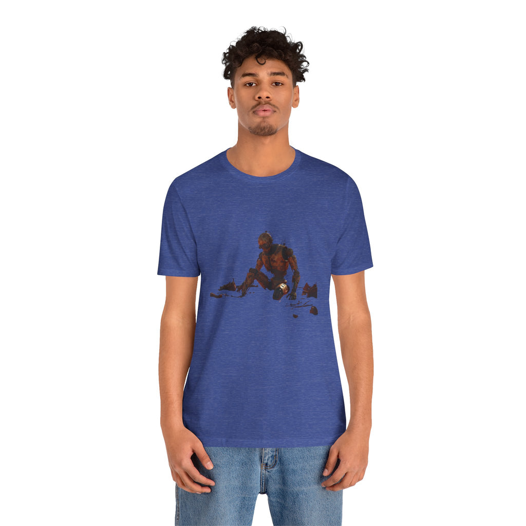Survivor Figure Graphic Tee — Desert Wanderer Illustration T-Shirt