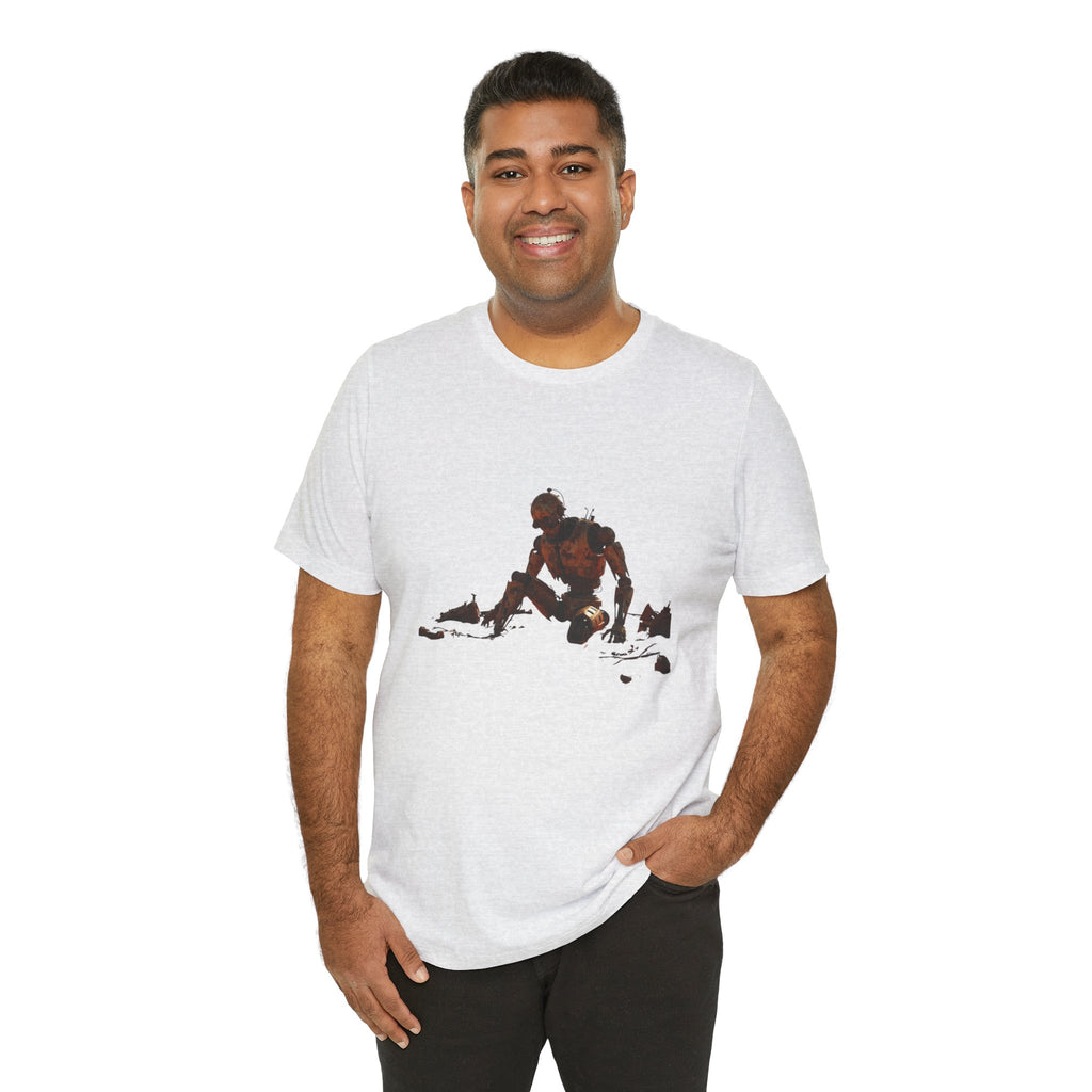 Survivor Figure Graphic Tee — Desert Wanderer Illustration T-Shirt