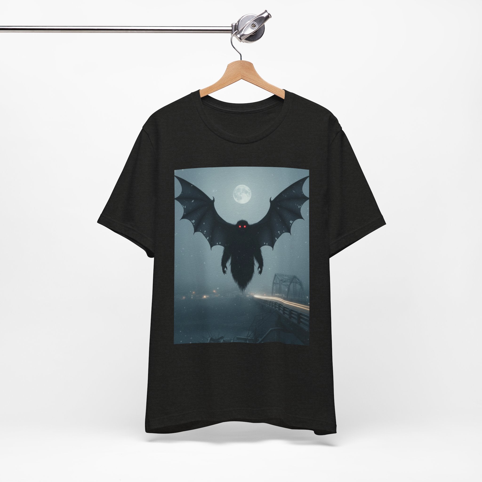 Mothman Moonlight T-Shirt — Cryptid Retro Horror Tee