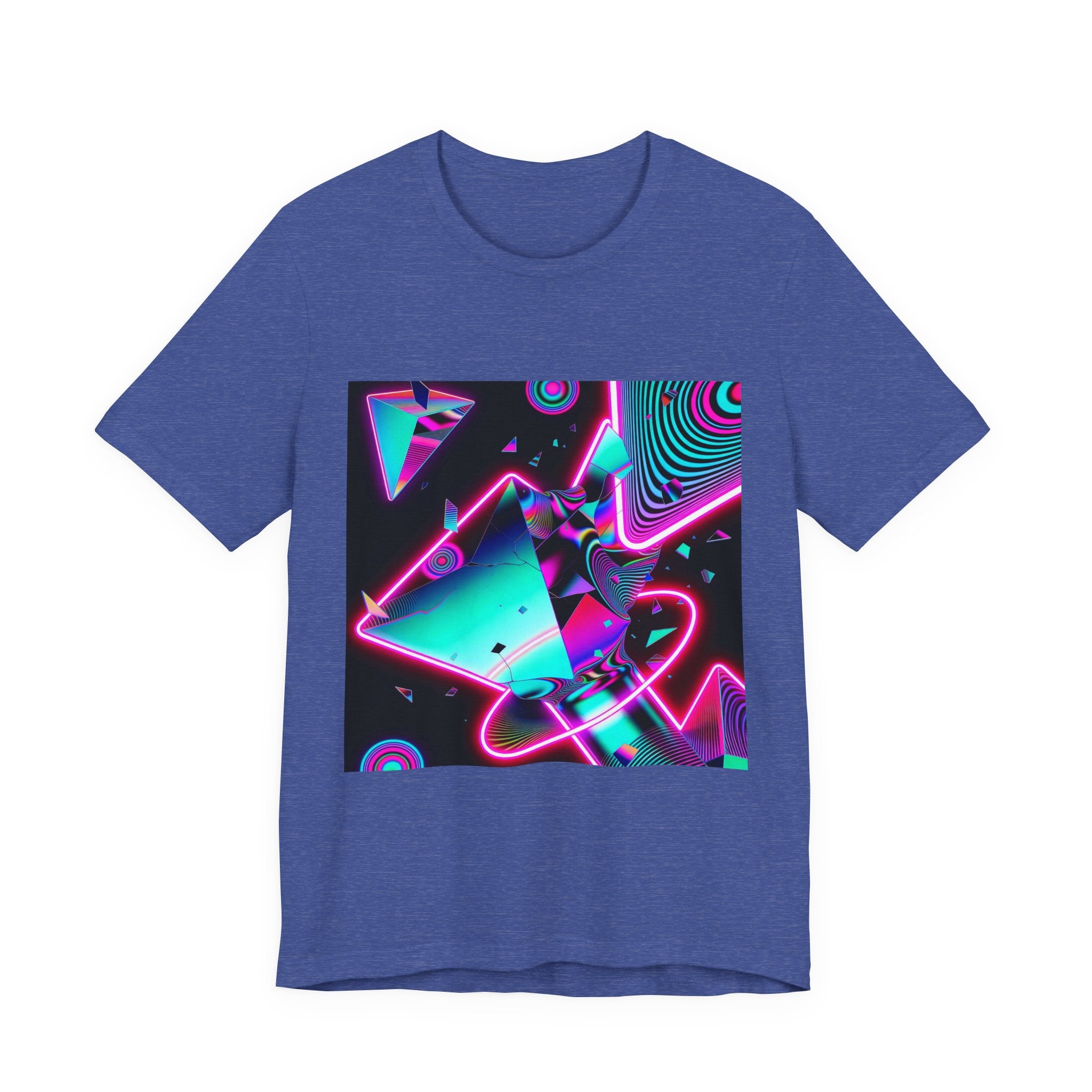 Retro Neon Vaporwave T-Shirt – 80s Synthwave Geometric Tee