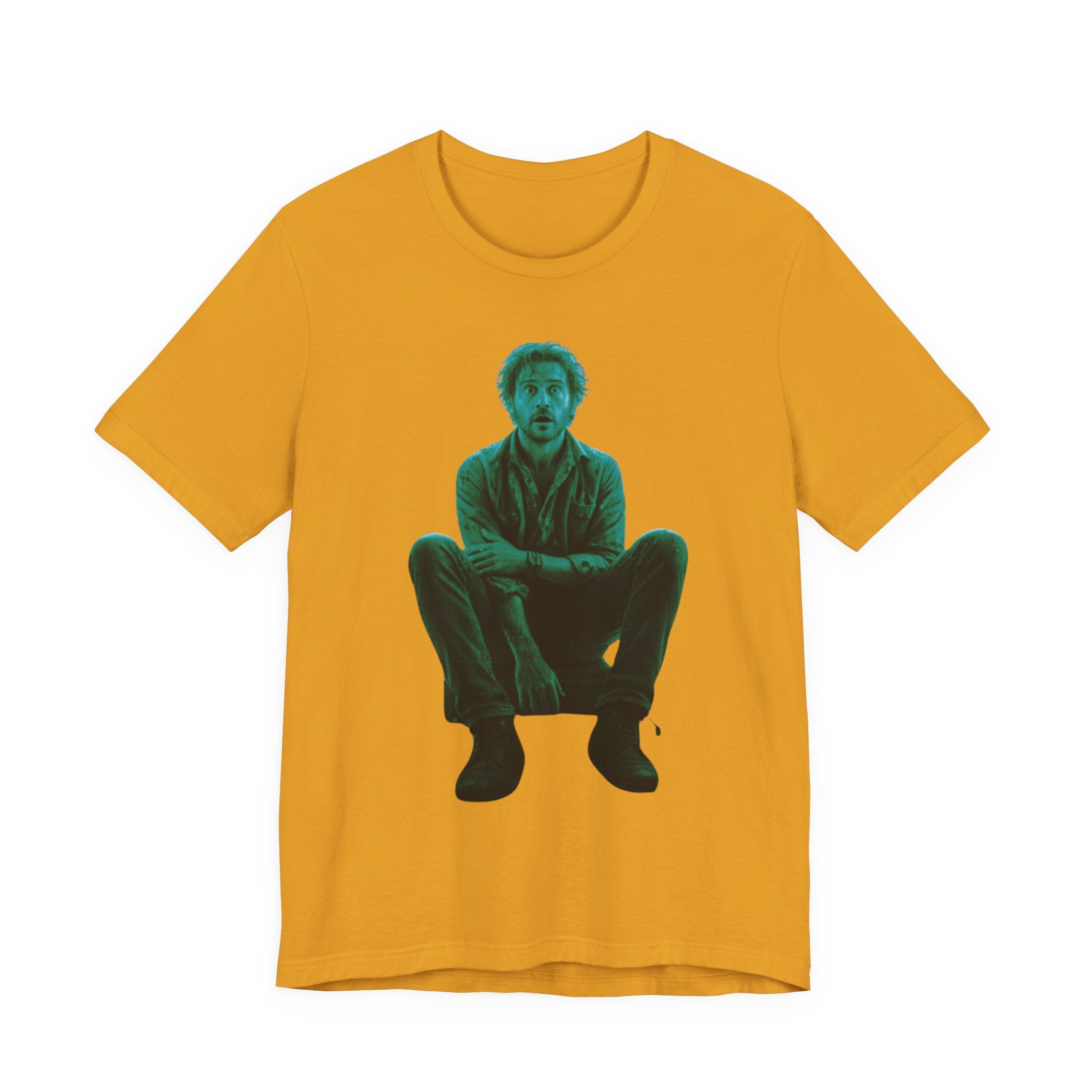 Sitting Silhouette Tee — Moody Green Portrait Graphic T-Shirt