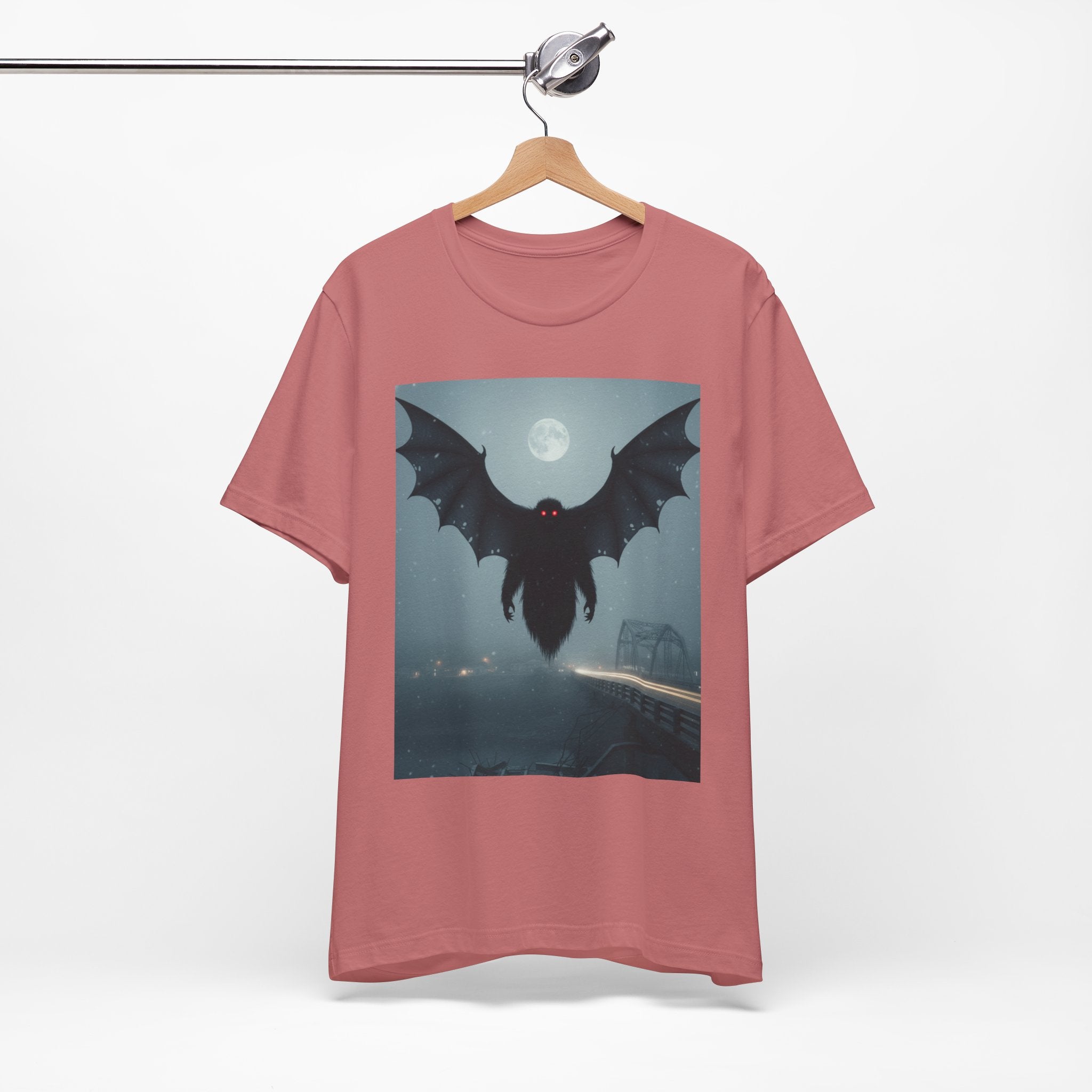 Mothman Moonlight T-Shirt — Cryptid Retro Horror Tee