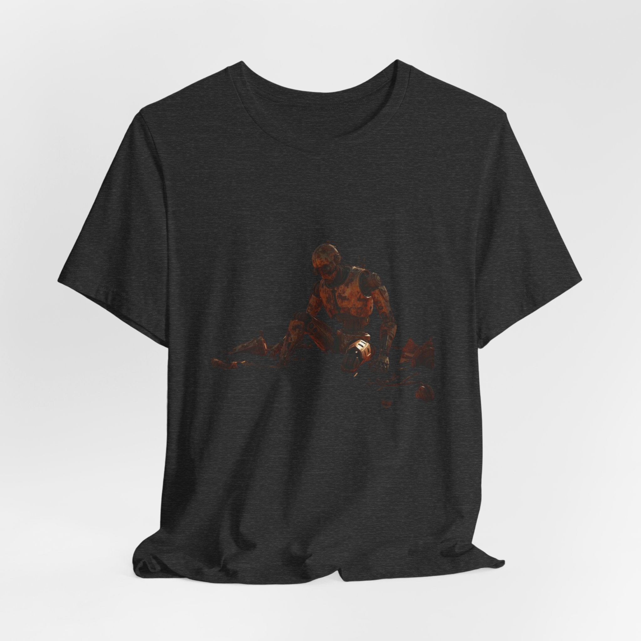 Survivor Figure Graphic Tee — Desert Wanderer Illustration T-Shirt