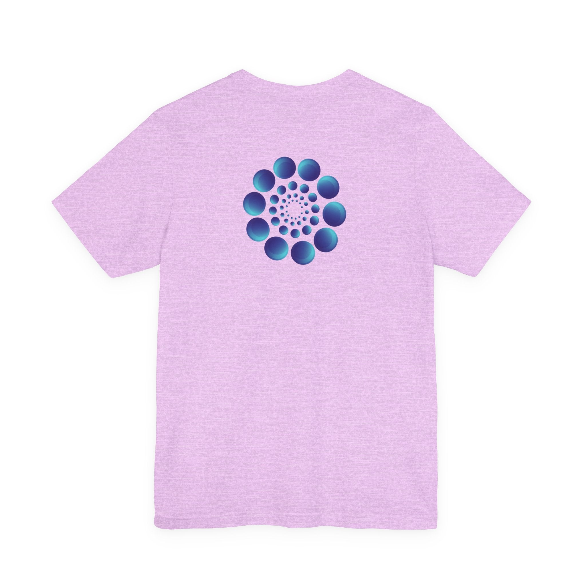Spiral Blue Dot Tee — Geometric Optical Design T-Shirt