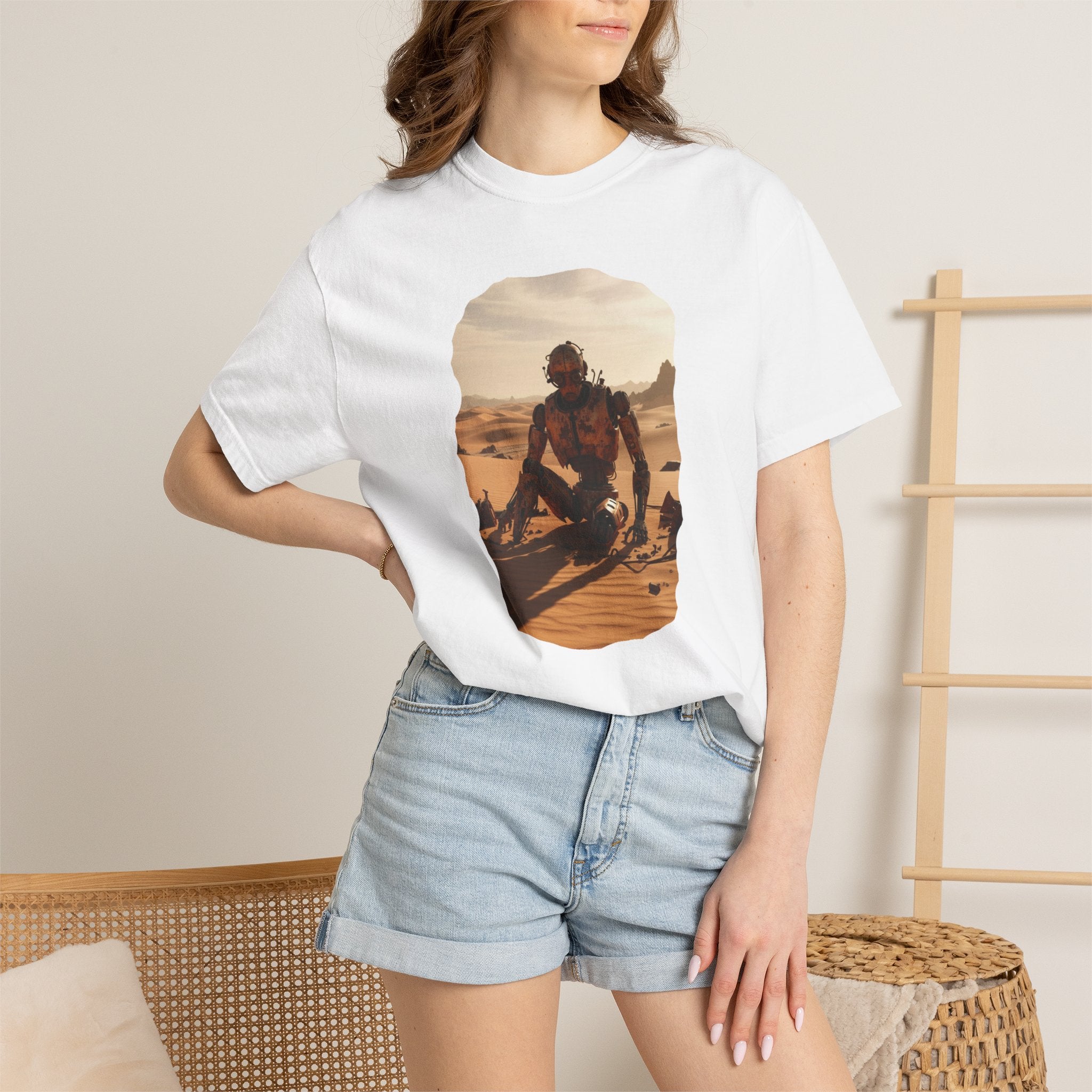 Desert Surfer T-Shirt — Vintage Sunlit Sandboarding Graphic Tee