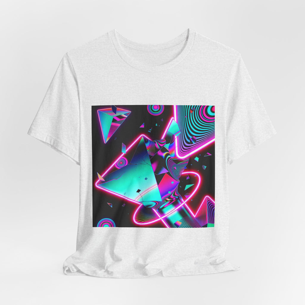 Retro Neon Vaporwave T-Shirt – 80s Synthwave Geometric Tee