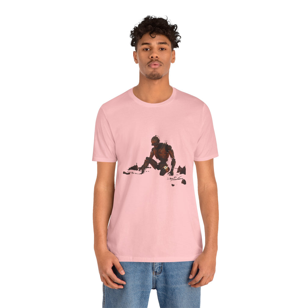 Survivor Figure Graphic Tee — Desert Wanderer Illustration T-Shirt