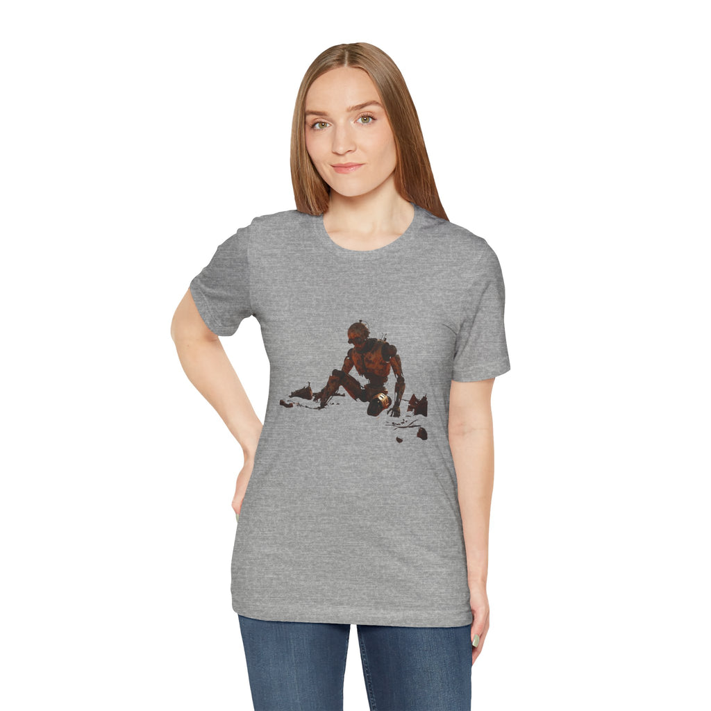 Survivor Figure Graphic Tee — Desert Wanderer Illustration T-Shirt
