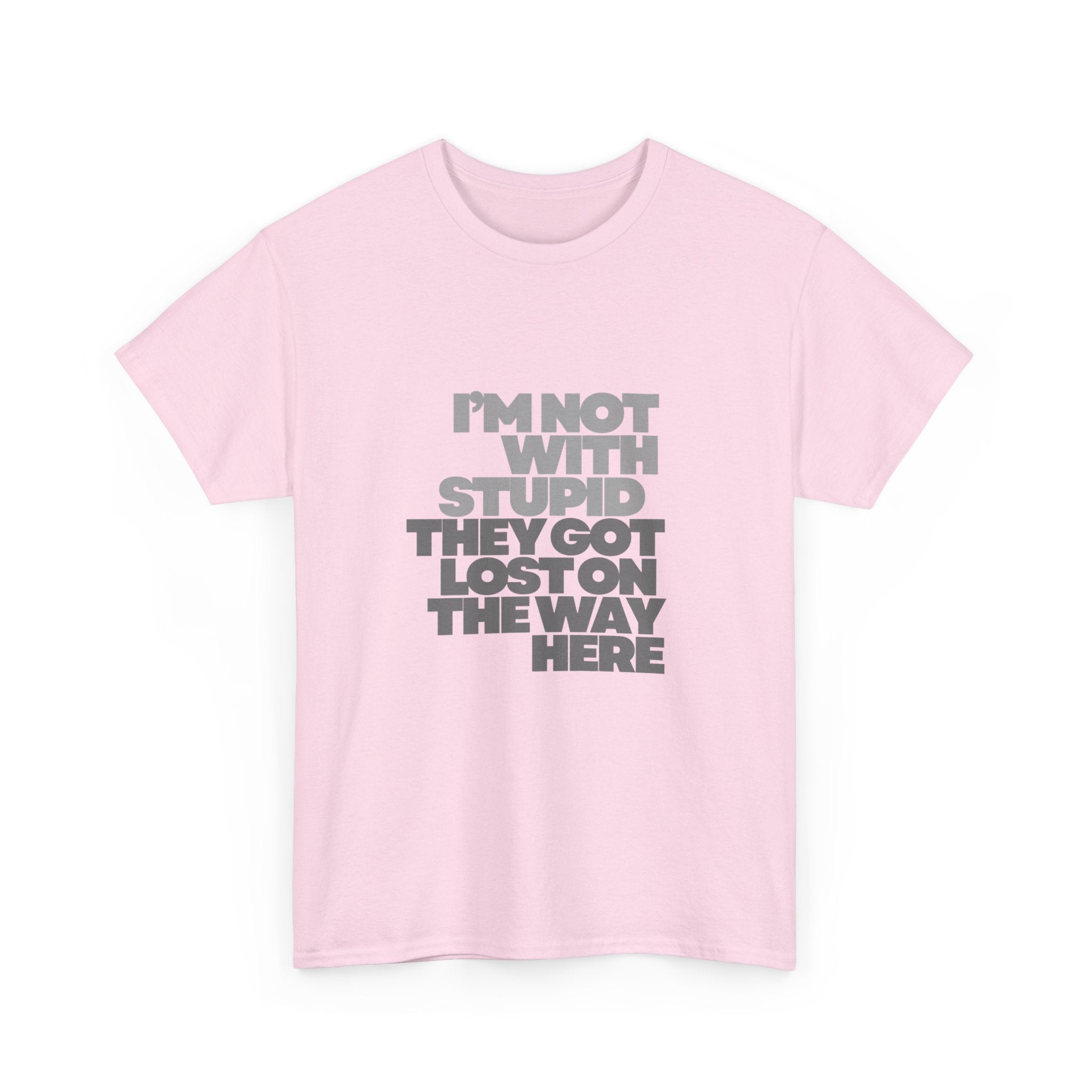 Provocative Graphic Tee — "I'm Not With Stupid They Got Lost On The Way Here"
