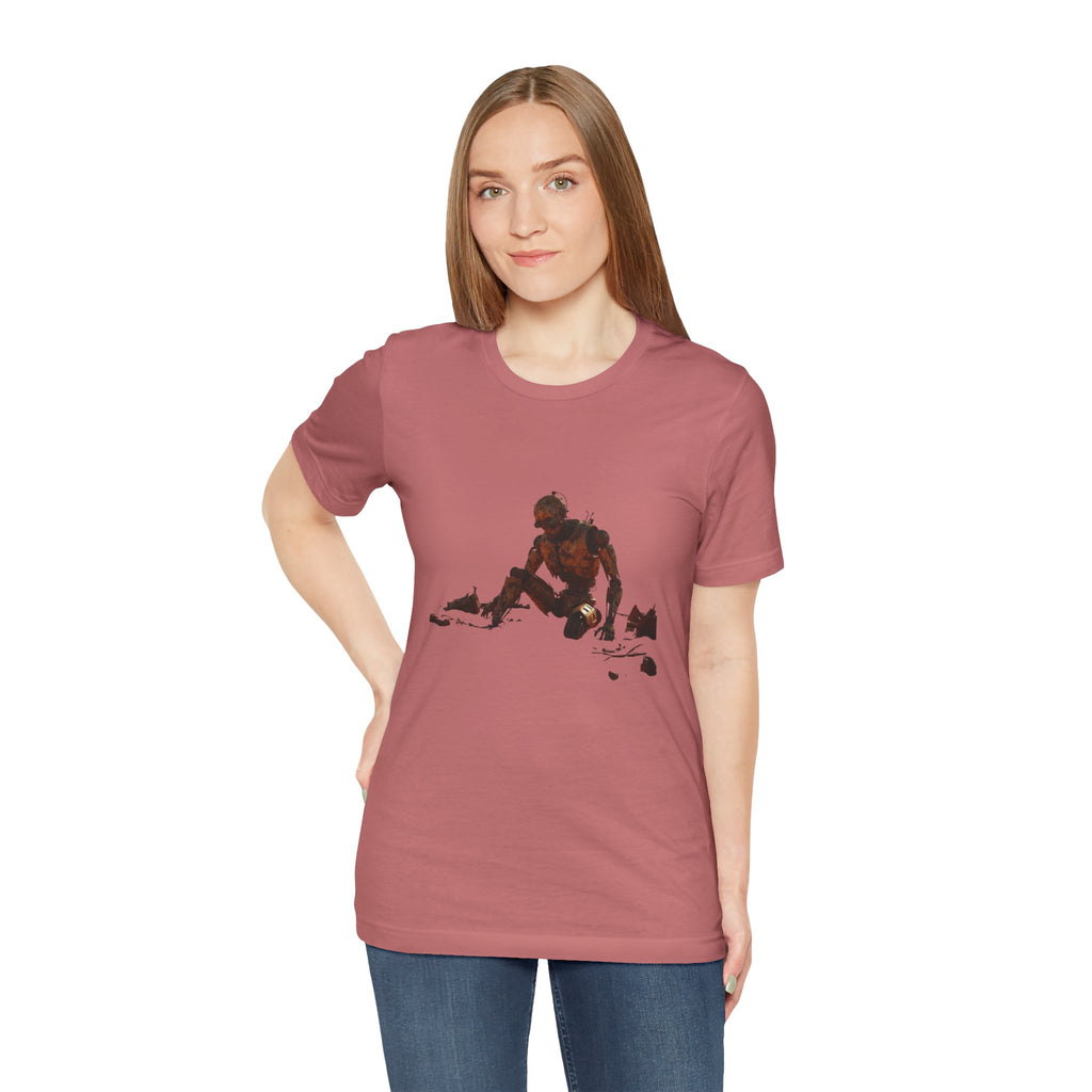 Survivor Figure Graphic Tee — Desert Wanderer Illustration T-Shirt
