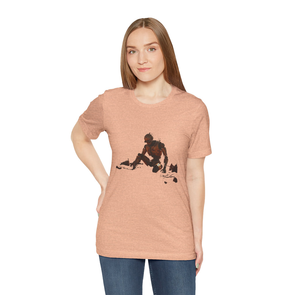 Survivor Figure Graphic Tee — Desert Wanderer Illustration T-Shirt